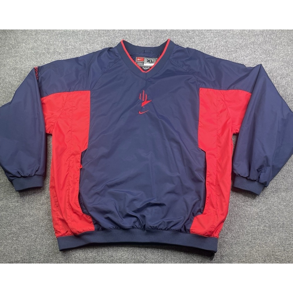 Nike Windbreaker Jacket Mens XL Blue Red Arizona Wildcats Pullover V-Neck